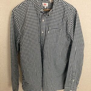 Levi's  Men Black and White checkered Casual Button Down Shirt Large long sleeve